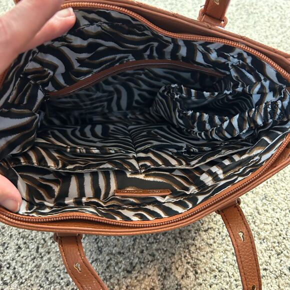 Lug Charter Classic VL Convertible Tote Bag Vegan Leather Brown Tan - Picture 3 of 11